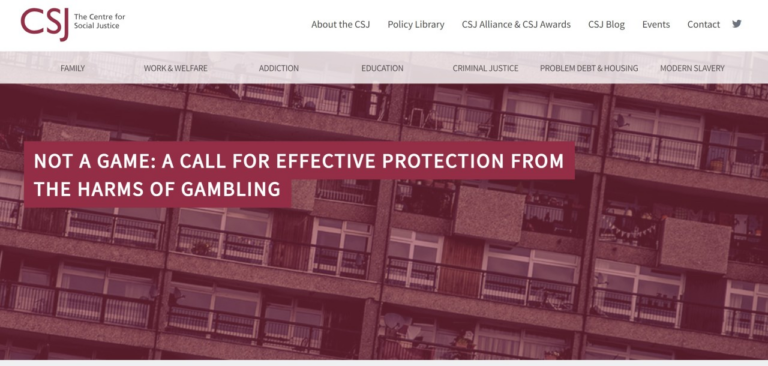 The Centre for Social Justice and Gambling Reform