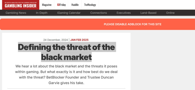 Gambling Insider – Defining the threat of the black market